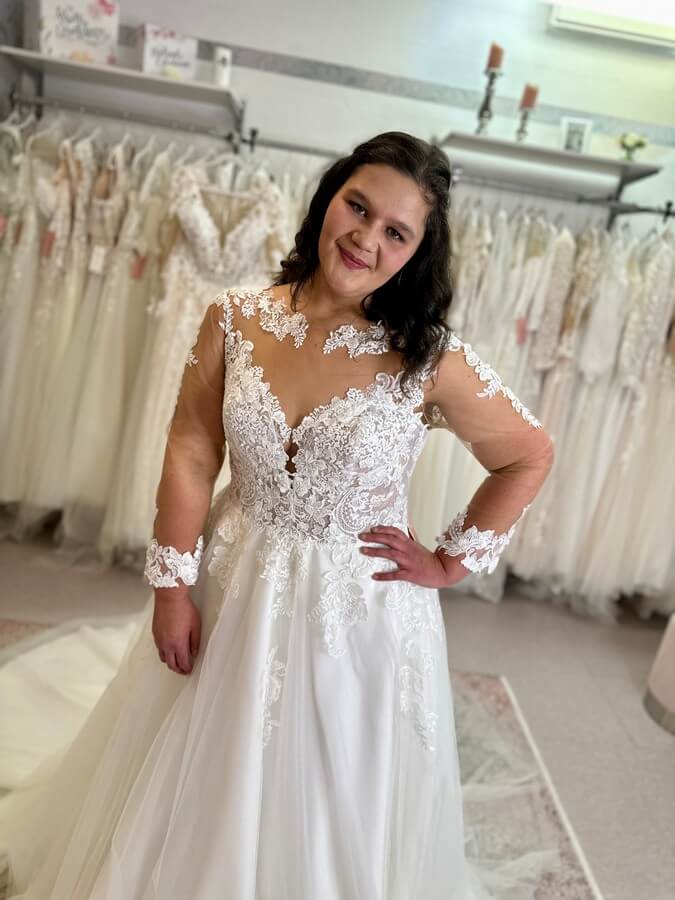 Brautkleid gR. 48 mit Ärmeln