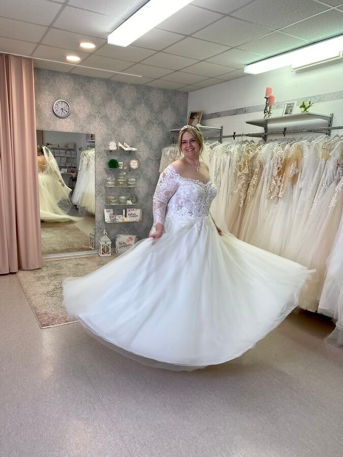 Hochzeitskleid große Größe mit langen Ärmeln