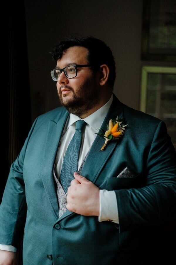 Herren 41 Bräutigam in grünem Anzug 7xl, Gr. 80