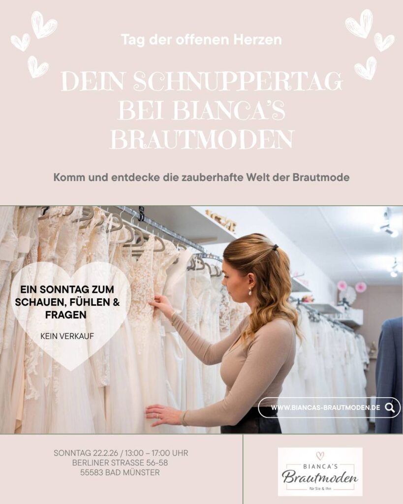 Tag der offenen Herzen - Schnuppertag bei Biancas Brautmoden